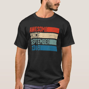 Vierde verjaardag 4 jaar Geweldige sinds september T-shirt