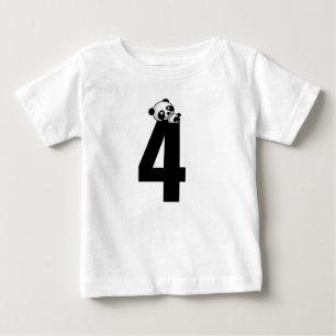 Vierde verjaardag 4 Panda-Beer T-shirts