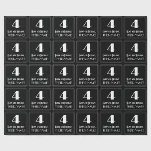 Vierde verjaardag - Art Deco Geïnspireerde look "4 Cadeaupapier