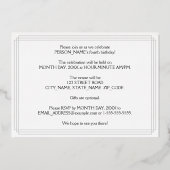 Vierde verjaardag: Art Deco Kijk "4" en naam Folie Uitnodiging (Achterkant)