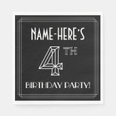 Vierde verjaardag: Art Deco Style + aangepaste naa Servet (Voorkant)