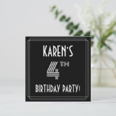 Vierde verjaardag: Art Deco Style met aangepaste n Kaart (Staand voorkant)
