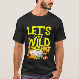 Vierde verjaardag dierentuin Safari 4 jaar oud wil T-shirt