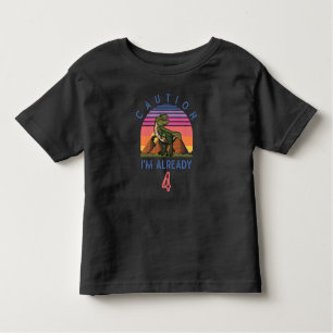 Vierde verjaardag Dino Trex Dinosaur 4 jaar oud Kinder Shirts