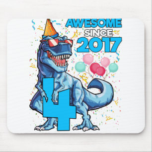 Vierde verjaardag Dinosaur 4 jaar Kinder jongen Ge Muismat