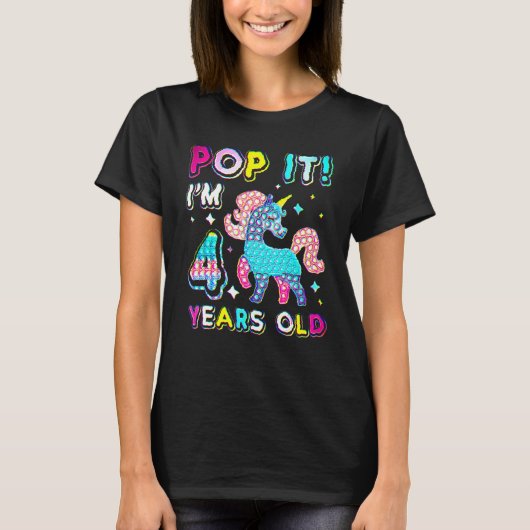 Vierde verjaardag Fidget Speelgoed Pop Birthday Gi T-shirt (Voorkant)