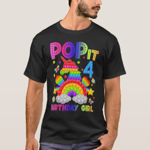 Vierde verjaardag Fidget Speelgoed Pop Birthday Gi T-shirt