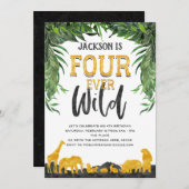 Vierde verjaardag, Fourever wild, Oerwoud, safari Kaart (Voorkant / Achterkant)