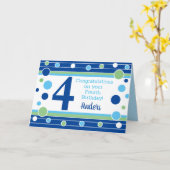 Vierde verjaardag Gepersonaliseerde Kaart! Kaart (Gele Bloem)