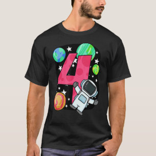 Vierde verjaardag Jongen 4 jaar Astronaut Rocket S T-shirt