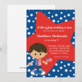 Vierde verjaardag juli kaart (Voorkant / Achterkant)