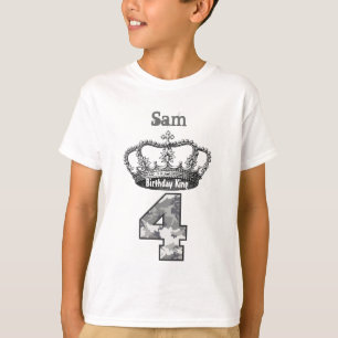 Vierde verjaardag Koning Kroon en Camouflage V01F T-shirt
