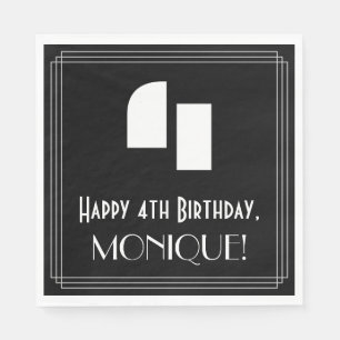 Vierde verjaardag: Kunst Deco Geïnspireerde kijk " Servet