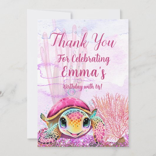 Vierde verjaardag, onder het Zee Bedankkaart (Voorkant)