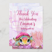 Vierde verjaardag, onder het Zee Bedankkaart (Voorkant / Achterkant)