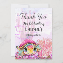 Vierde verjaardag, onder het Zee Bedankkaart