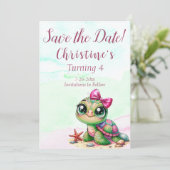 Vierde verjaardag, onder het Zee Save The Date (Staand voorkant)