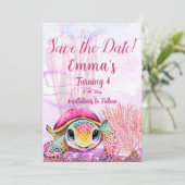 Vierde verjaardag, onder het Zee Save The Date (Staand voorkant)