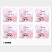 Vierde verjaardag, onder het Zee Vierkante Sticker (Vel)