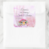 Vierde verjaardag, onder het Zee Vierkante Sticker (Tas)