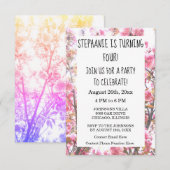 Vierde verjaardag Roze Cherry Blossom Floral Kaart (Voorkant / Achterkant)