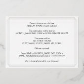 Vierde verjaardag van de geboorte — Art Deco Kijk Folie Uitnodiging (Achterkant)