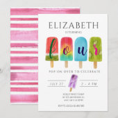 Vierde verjaardag van de geboorte van de zomer kaart (Voorkant / Achterkant)