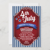 Vierde verjaardag van de verjaardag van de feestda kaart (Voorkant)