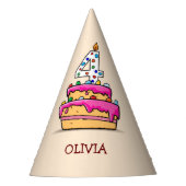 Vierde verjaardag van het meisje, 4 op de zoete ro feesthoedjes (Voorkant)