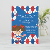 Vierde verjaardag van het meisje van juli kaart (Staand voorkant)