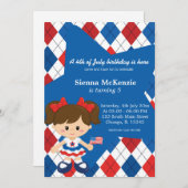 Vierde verjaardag van het meisje van juli kaart (Voorkant / Achterkant)