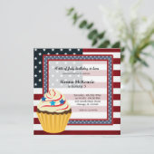 Vierde verjaardag van juli kaart (Staand voorkant)