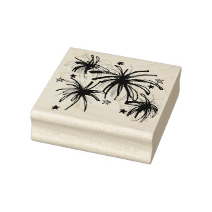 Vierde Vierde Patriottisch Fireworks Star Celebrat Rubberstempel