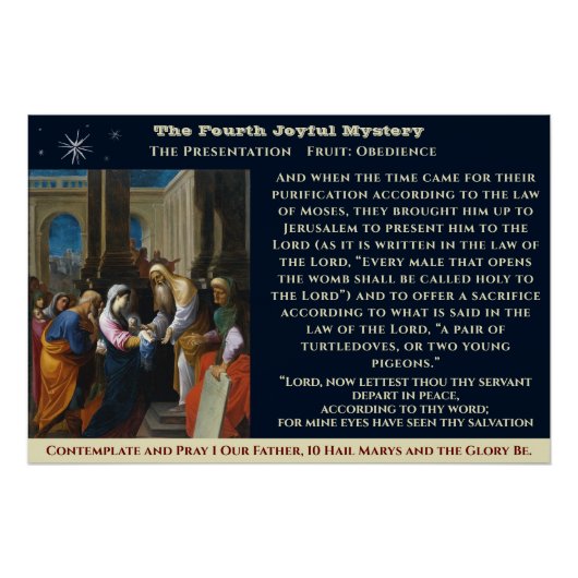 Vierde vreugdevolle mysterie Poster Perfect Poster (Voorkant)