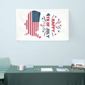 Vierde vuurwerk in juli: Red White Blue Flag Spandoek (Beurs)