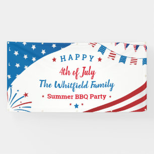 Vierde Zomer juli Zomer BBQ Red White Blue Party Spandoek
