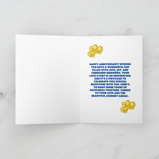 Vieren 5e bruiloft Jubileum Liefde en vreugde Bedankkaart (Binnen)