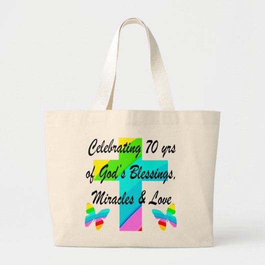 VIEREN 70E VLINDER EN CROSS DESIGN GROTE TOTE BAG (Voorkant)