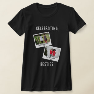 VIEREN BESTIES Custom Twee Foto Vrienden T-shirt