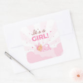 Vieren dat het een meisje is vierkante sticker (Envelop)