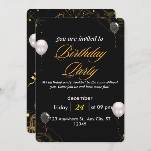 Vieren in stijl - gepersonaliseerde verjaardagsfee kaart (Voorkant / Achterkant)