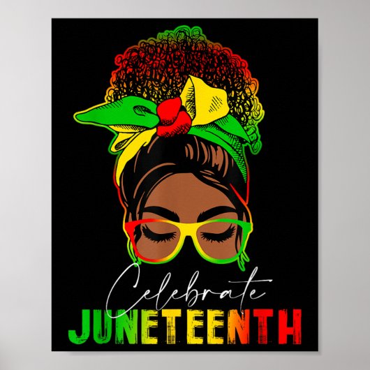 Vieren Juneteenth 1865 Afro-Amerikaanse Messy B Poster (Voorkant)