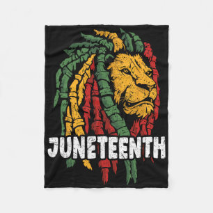 Vieren Juneteenth Lion Afro-Amerikaanse Vrijheid Fleece Deken