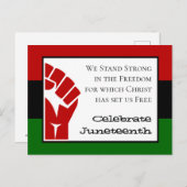 VIEREN JUNETEENTH Power Fist  tekst Briefkaart (Voorkant / Achterkant)