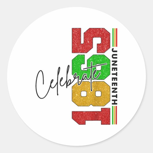 Vieren Juneteenth, zwarte geschiedenis, Afro-Ameri Ronde Sticker (Voorkant)