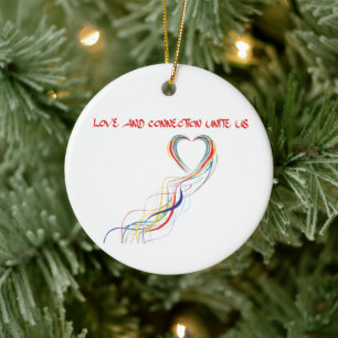 Vieren Liefde en Verbindingsontwerp Keramisch Ornament