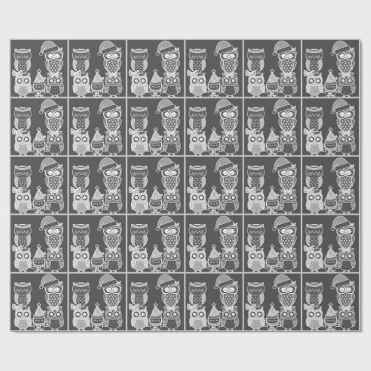 Vieren met de Uilen Wrapping Papier (Vlak)