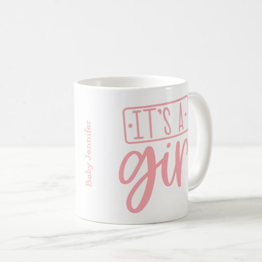 Vieren Nieuwe Baby Meisje Baby shower Gift Mok (Voorkant rechts)