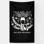Vieren Nieuwe Beginningen Wijnglas Illustratie 2 Spandoek (Verticaal)