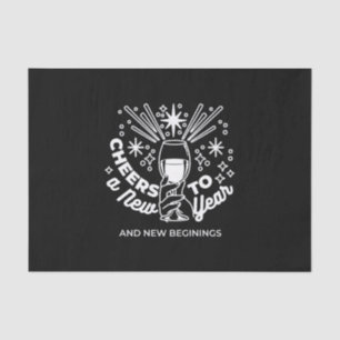 Vieren Nieuwe Beginningen Wijnglas Illustratie Tissuepapier